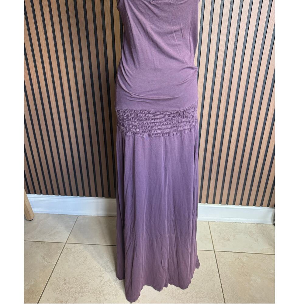 Enza Costa Smocked Drop Waist Maxi Dress Purple Size Medium - Picture 6 of 10